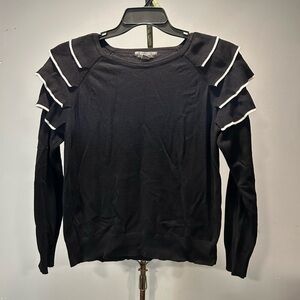 Black Ruffled Women's Top